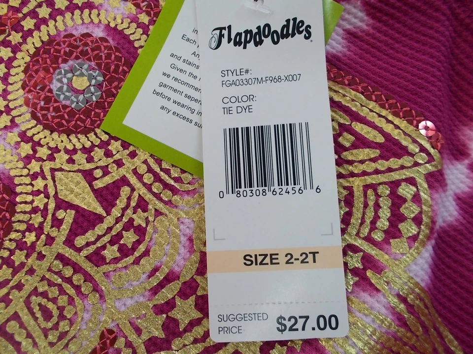 Toddler & Girls Flapdoodles $27 Pink Tie-Dye High-Low Shirt w/ Owl Sz 2/2T - 6X - Image 3 of 3