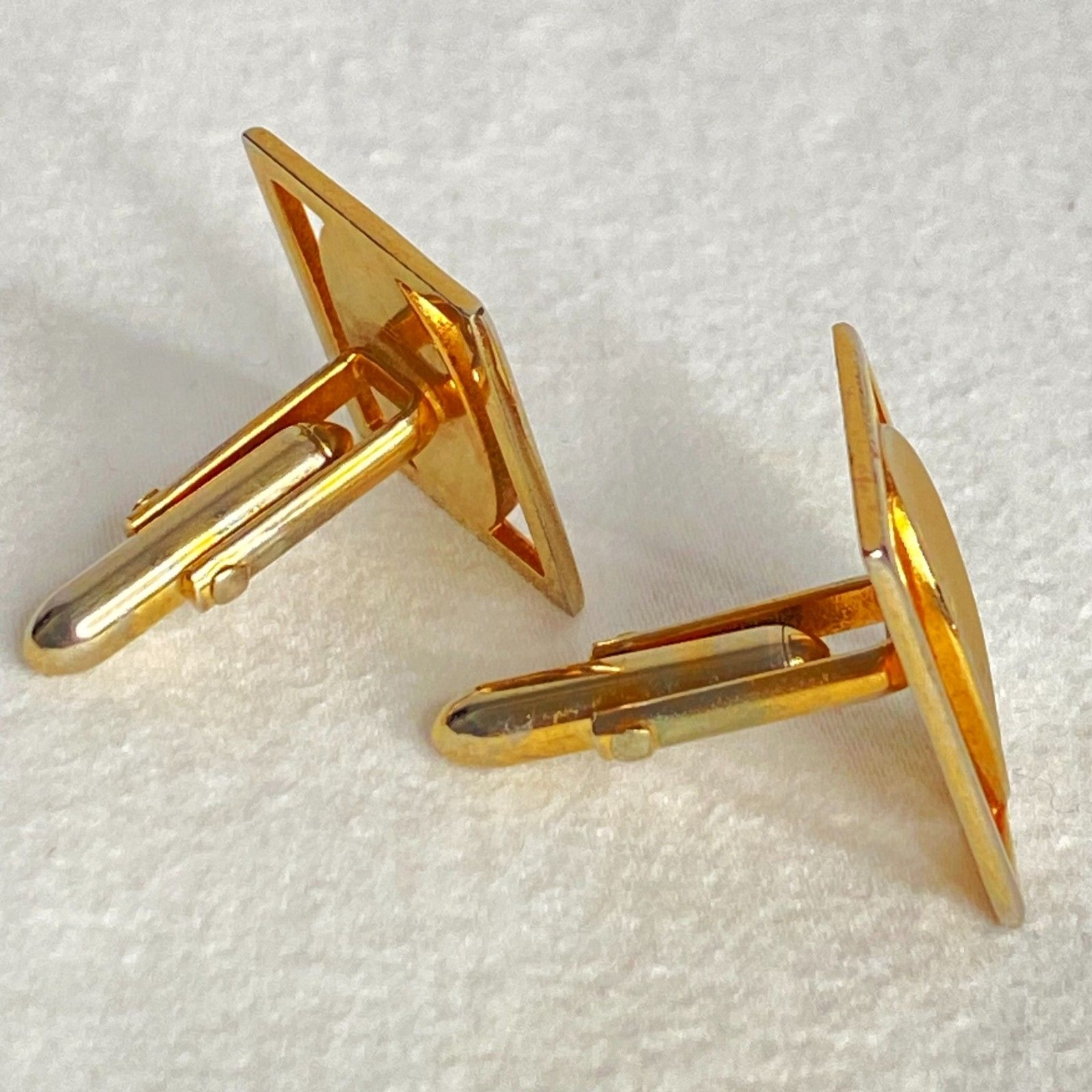 Swank Gold Tone Cufflinks Rectangular Open Frame … - image 2