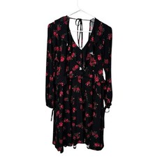 Torrid Floral Rose Print V Neckline Long Sleeve Dress Plus Size 0X
