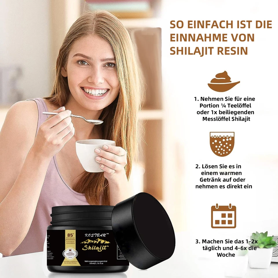 Himalaya Shilajit Resin 50ml Fulvinsäure Huminsäure Mineralien 100% Rein - Bild 3 von 3