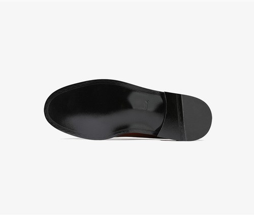 Delantal Firenze Atelier para hombre Vino Cuero Marrón Puntera Borla Mocasines Mocasines Deslizantes - Imagen 9 de 10