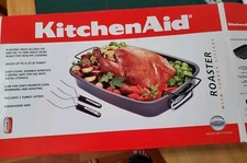 New KitchenAid Roaster With Floating Rack And Turkey Lifters New Open Box