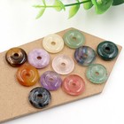 Wholesale Natural Crystal Round Donut Charms Stone Beads for Jewelry Making 15mm