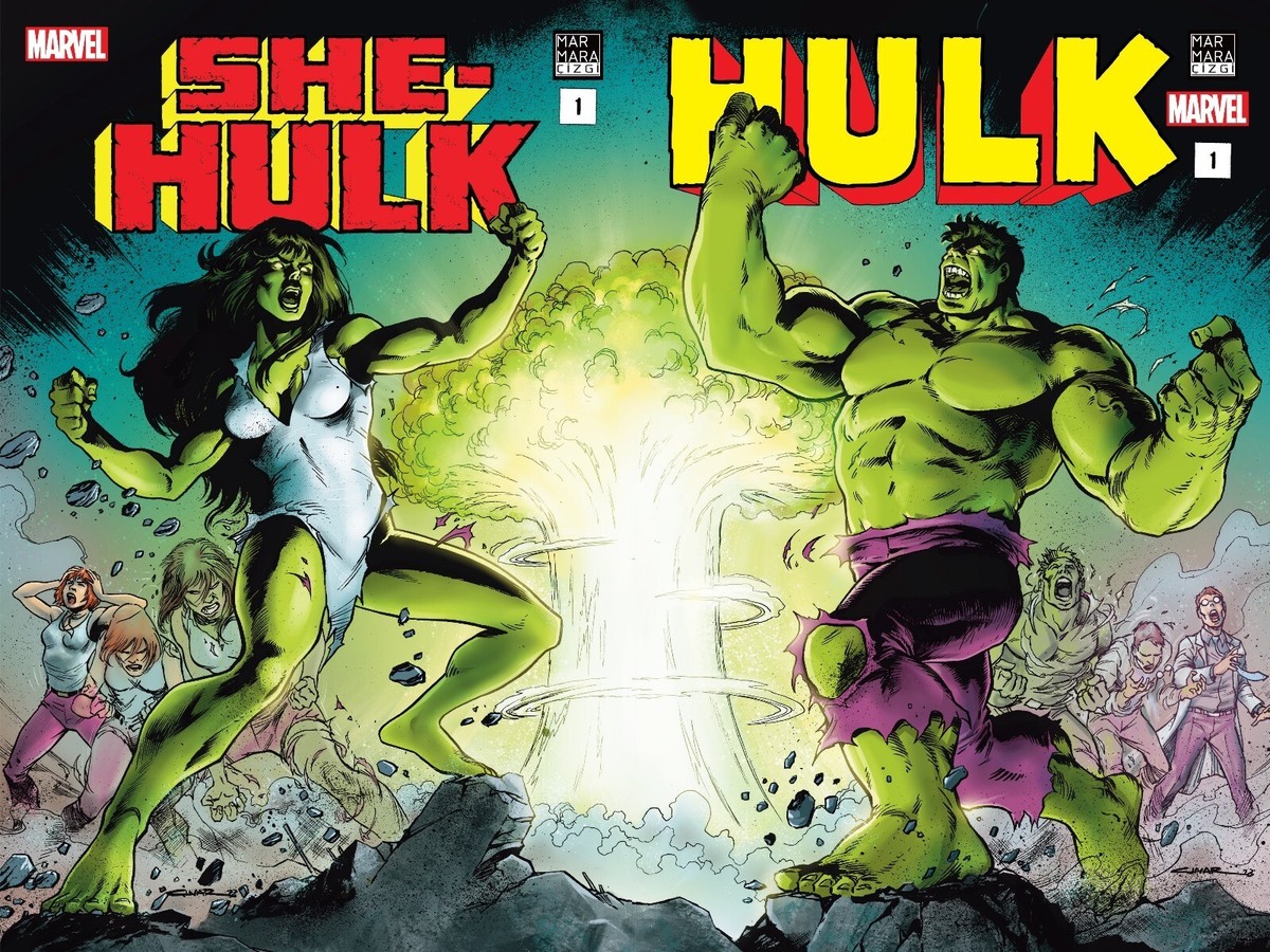 Hulk #1 - She-Hulk #1 - Cinar Connecting Variants Set of 2