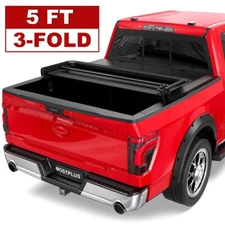 5FT Tri-Fold Soft Truck Bed Tonneau Cover For 2019-2026 Ford Ranger On Top