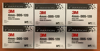 6x Imation 3M 4mm DDS-120 data tape