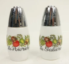Vintage SPICE OF LIFE Salt and Pepper Shakers Corning Ware Westinghouse Gemco
