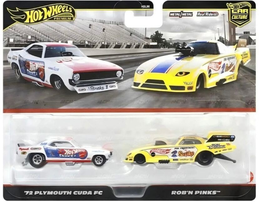バードカービング　ウソ（♂） INHAND- Hot Wheels 2025 Car Culture Twin PLYMOUTH CUDA FC & ROB'N