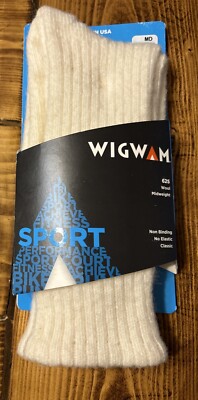 Wigwam 625 Athletic Sock Cream 60% Wool 40% Nylon Medium Women 6-10, Men 5-9.5