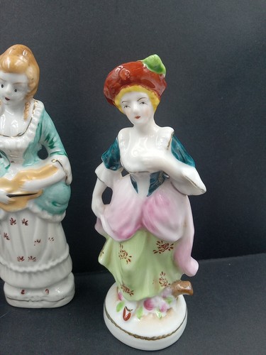 Set of 3 Vintage Porcelain Victorian Lady Figurine's Colorful Made In Japan 5" - Picture 3 of 14