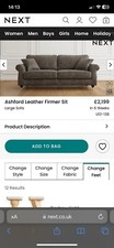 next grey antiqued leather sofa. Ashford 4 seater couch. 
