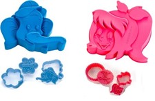 3D Silikon Backform + Ausstechformen Backset Silikon Kuchenform Design 24cm Pink