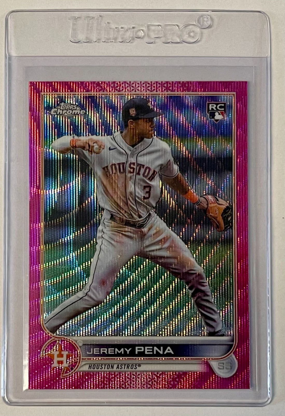 Jeremy Pena 2022 Topps Chrome Update #USC136 Pink Wave Refractor Rookie