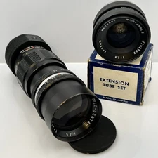 Vintage Tele-Lentar 200mm f4.5 Lens + Vivitar 35mm f2.8 Wide Angle M42 Japan Set