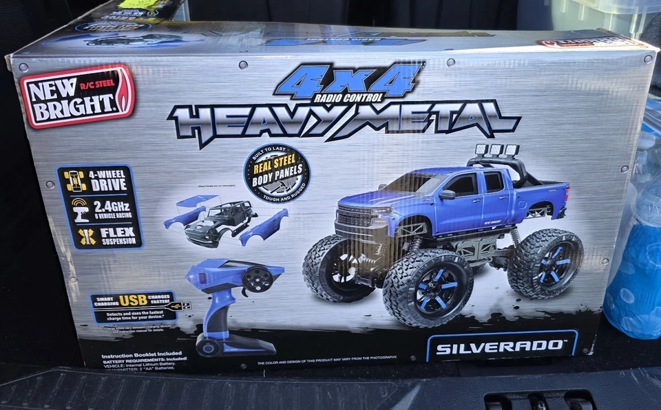 Nuevo Brillante (1:10) Chevy Silverado Batería Radio Control Heavy Metal 4x4 Pickup Foto 4 de 4