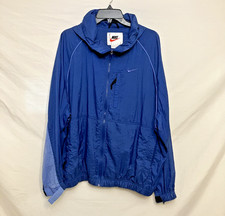 VINTAGE 90s Nike Windbreaker Jacket Men's XL Blue/Light Blue Full Zip Hoodie
