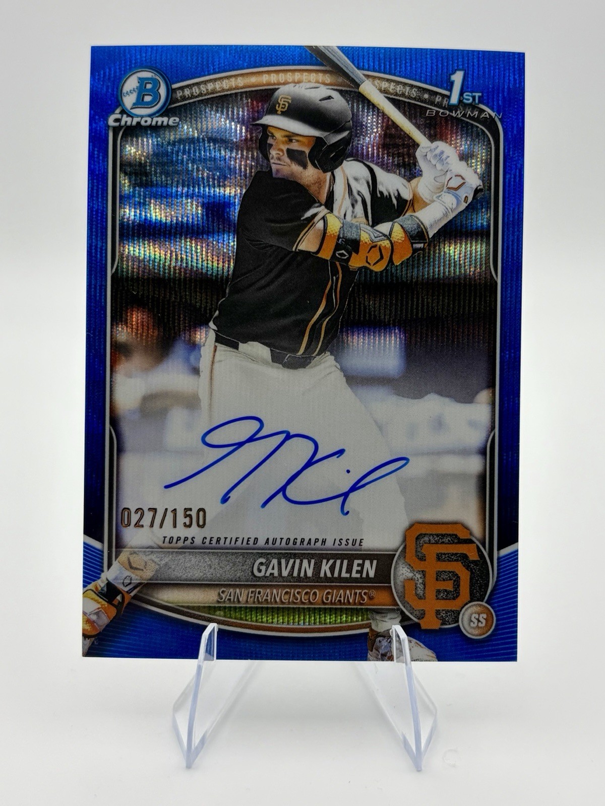 2025 Bowman Draft Chrome Prospect Auto Gavin Kilen #CPA-GK Blue Wave /150
