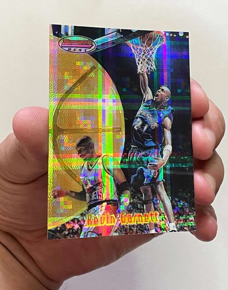 1997-98 Bowman's Best Kevin Garnett refractor atómico #90 Timberwolves Foto 4 de 4