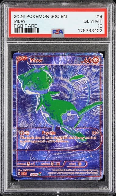 Pokemon Mew 30th Celebration RGB Rare Blue #B PSA 10 Gem Mint