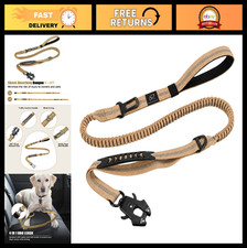 Heavy Duty Tactical Dog Leash 4-6FT Bungee with Quick Release Clip 2 Handles,