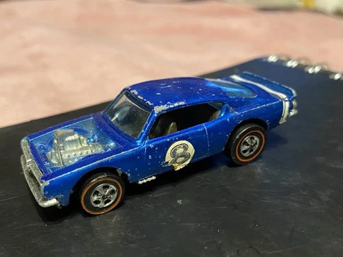 Hot Wheels King 'Kuda Redline Blue 1:64 Diecast Car 1969