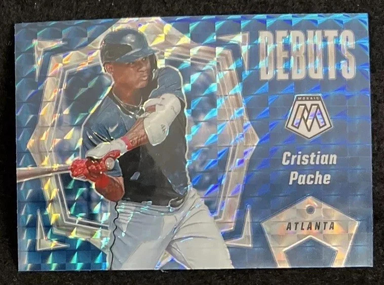 2021 Panini Mosaic MLB Cristian Pache Debuts Blue Prizm Atlanta Braves PD2