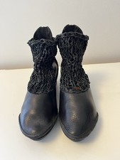 Trippen Lagenlook Black X+OS Leather Zip Up Ankle Boots 37 Worn Once