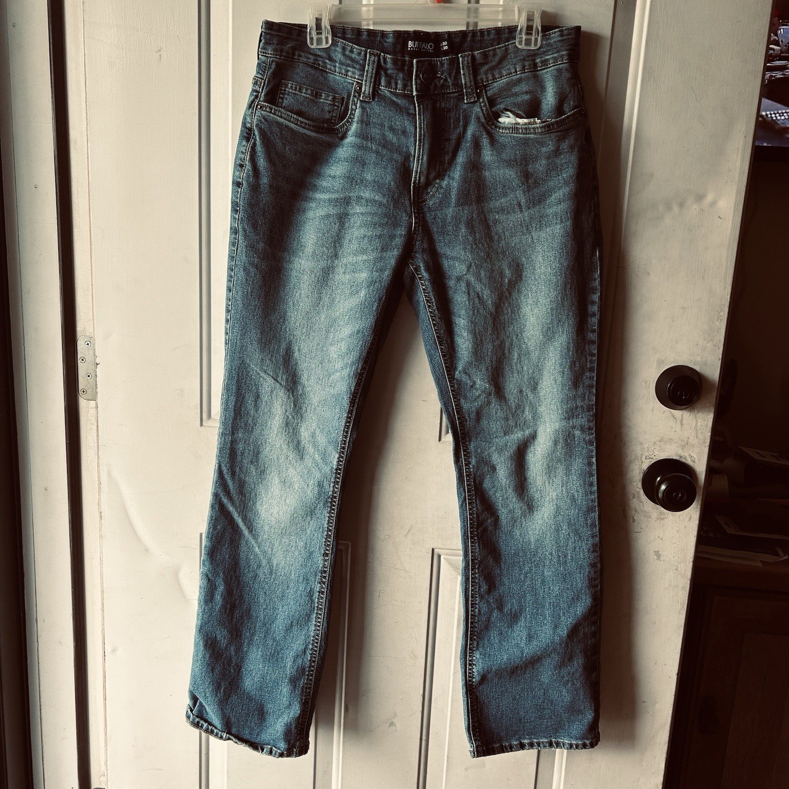 's Blue Medium Wash Straight Leg Denim Jeans 5-pocket