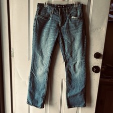 Buffalo David Bitton Men's Blue Medium Wash Straight Leg Denim Jeans 5-Pocket