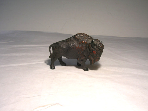 Vintage Prewar Era 3" Solid Metal Bison Buffalo Figure !!