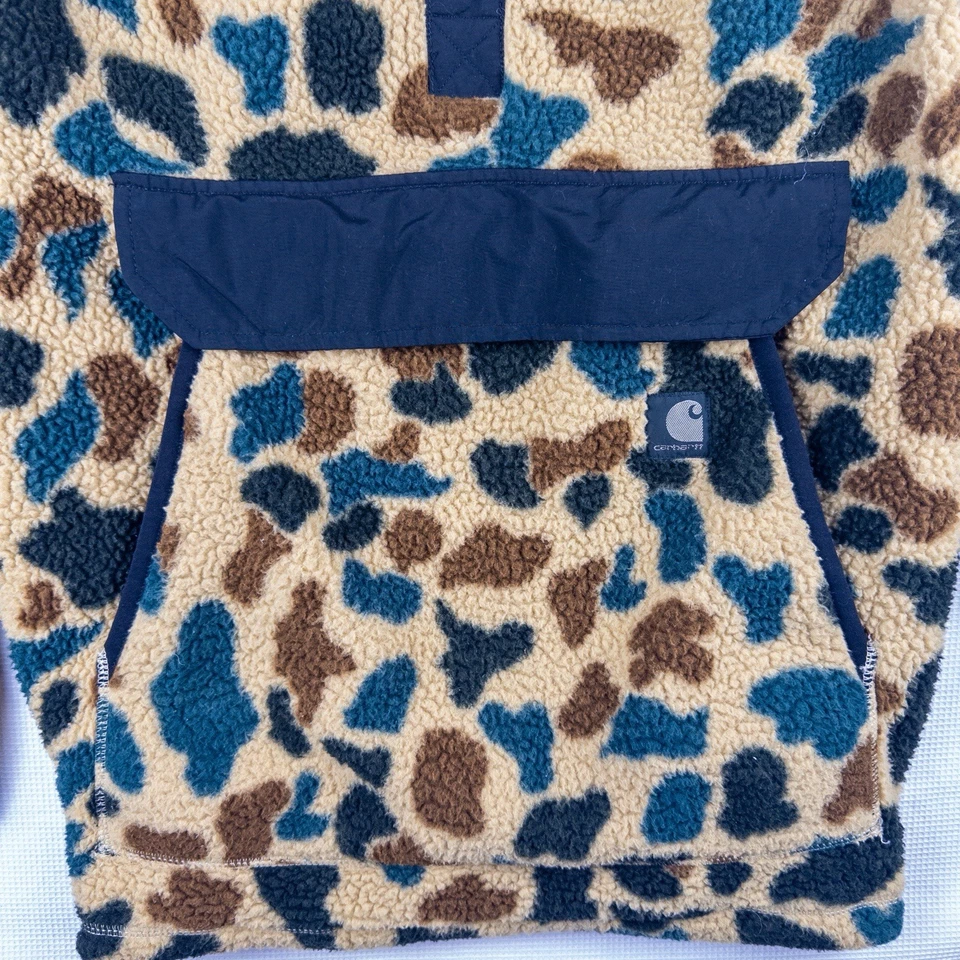 Carhartt Duck Camo Fleece Pullover Relaxed Fit Snap 0J4991-M Men's Size Large - Image 4 of 4