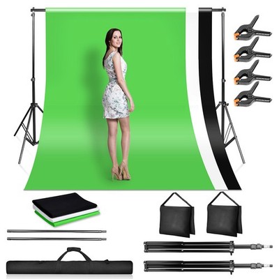 Fotostudio Teleskop 2.6x3m 3x Hintergrund Stativ Mit Tasche Hintergrundsystem