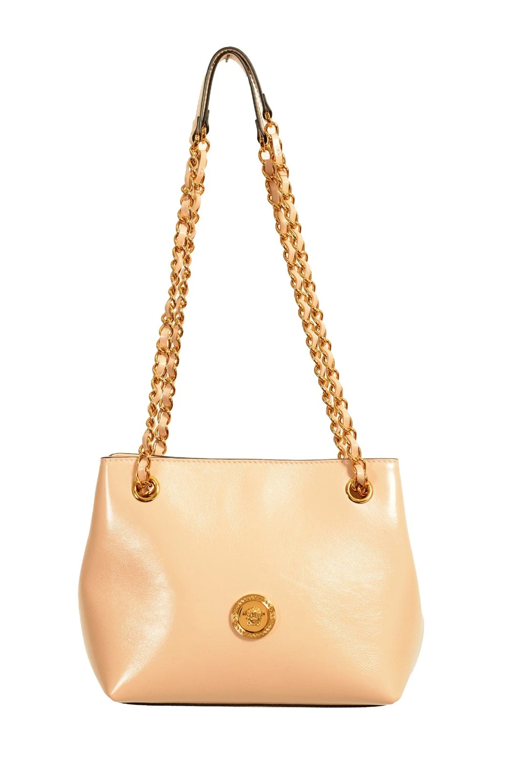 Versace — Versace 100% Leather Gold Medusa Logo Tote Mini Handbag Shoulder Bag