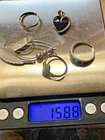 VTG LOT OF Sterling Silver Jewelry USE, SCRAP RINGS, PIN, PENDANT, turquoise