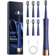 JTF Orthodontic Electric Toothbrush for Braces: 6 U-Shaped Soft Brush Heads, ...