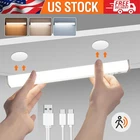 2X LED Motion Sensor Cabinet Closet Lamp USB Rechargeable Wireless Strip Light