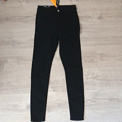 C&A Damen Jeans Skinny High Waist Stretch Schwarz Gr. 38 L74 W68