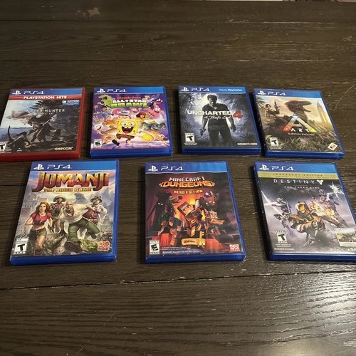 PS4 7 Video Game LOT OOP MINECRAFT UNCHARTED JUMANJI ARK