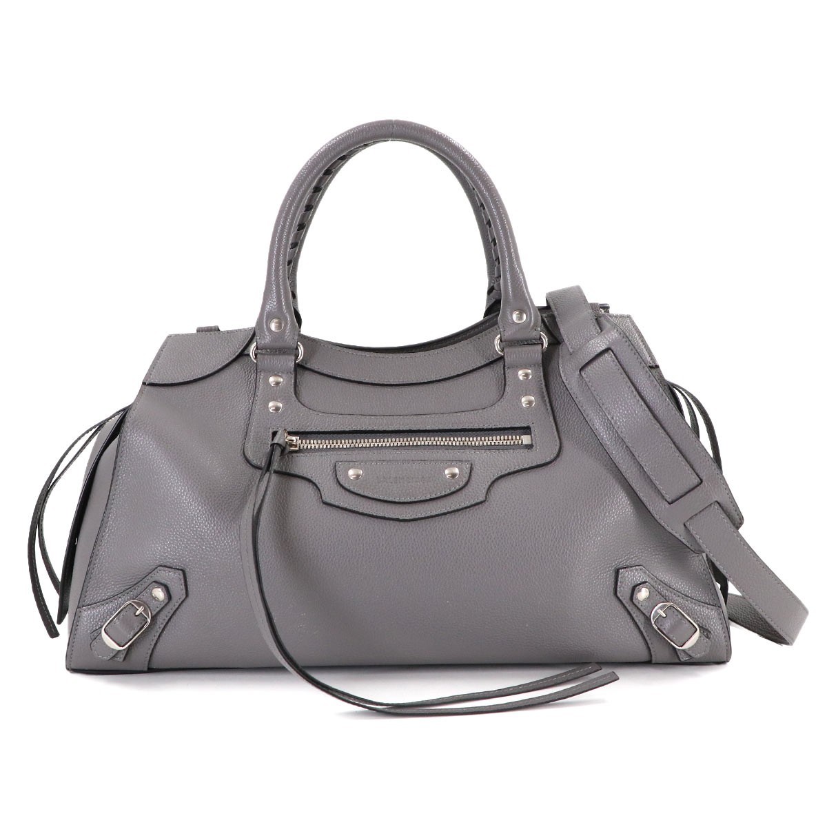 BALENCIAGA Neo Classic City Medium Hand Shoulder Bag 638470 Gray Purse 90314189