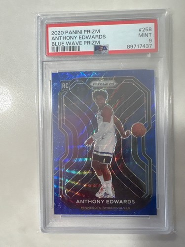 2020-21 Panini Prizm - Anthony Edwards #258 Blue Wave Prizm (RC) PSA 9