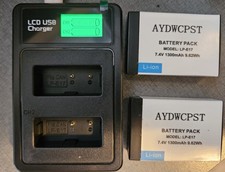 LP-E17 Battery, Dual USB Charger 2-Pack, Compatible w/Canon EOS RP, Rebel  more