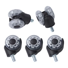 5 Pack Office Chair Wheels Replacement Rubber Chair Casters 360° Swivel 2 Inch