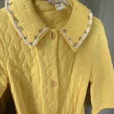 Leisure Lady Yellow Quilted Vintage Housecoat Robe, Size 11/12, Canada Made