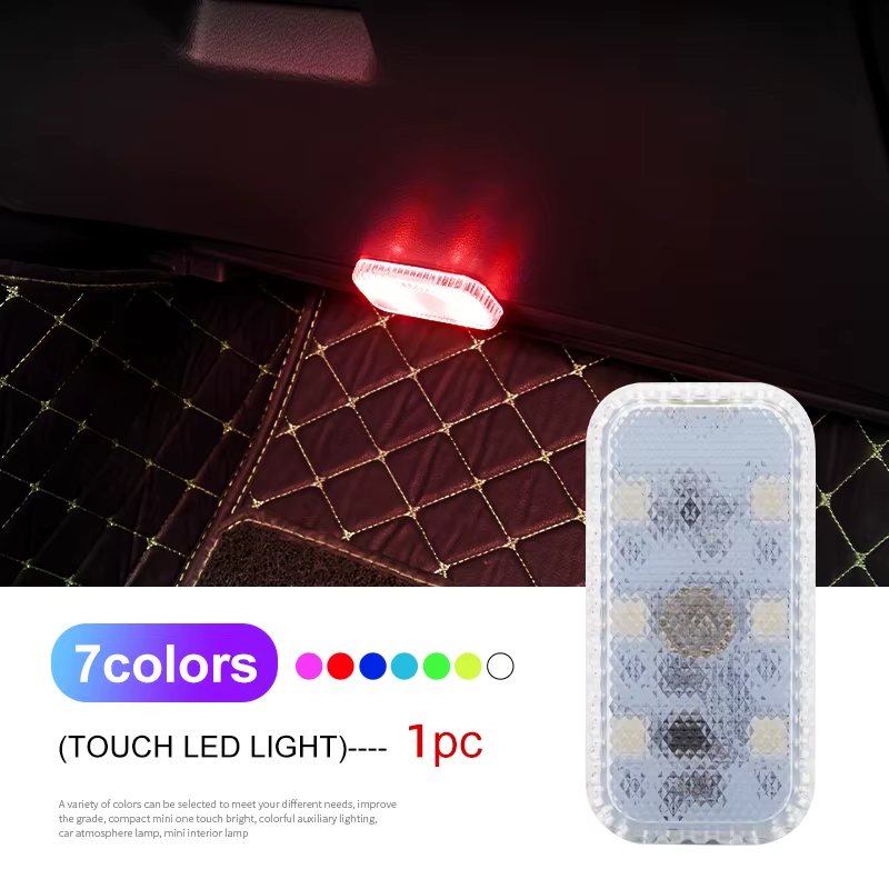 LED Touch Light Mini Wireless Car Interior Lighting Auto Roof Ceiling Reading La