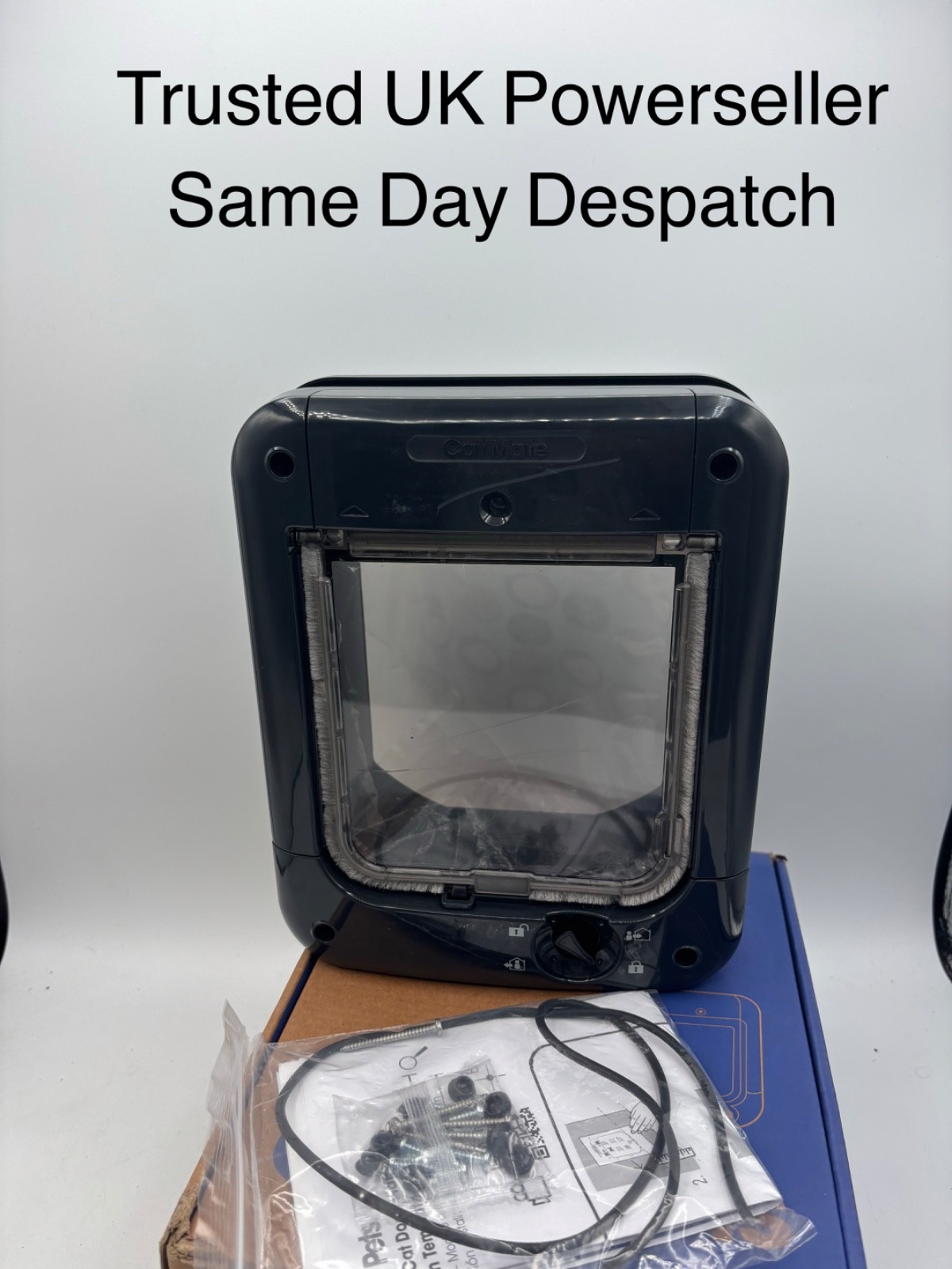 Cat Mate Microchip Cat Flap 360W Medium Cats GREY New, Cosmetic Scratches