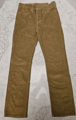 Womens Levi's 314 Shaping Straight  Mid-rise  Corduroy Pants Tan 28x30 New 
