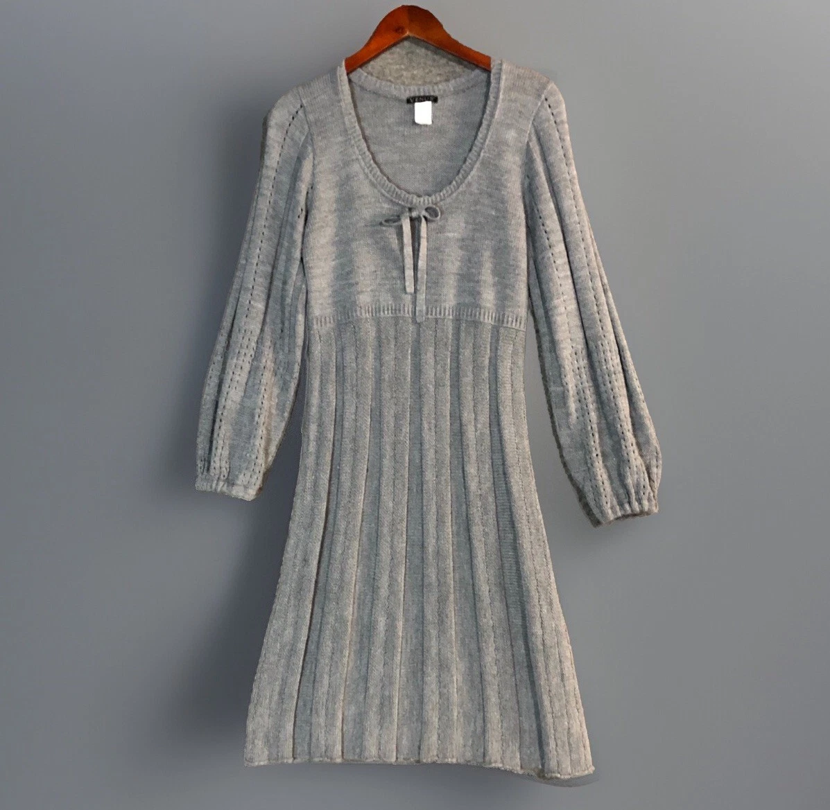 venus pleated sweater dress VENUS PLEATED SWEATER DRESS turtleneck drop waist