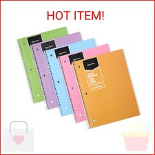 Amazon Basics College-Ruled Spiral Notebook, For Work and School, 70 Sheets, 8"
