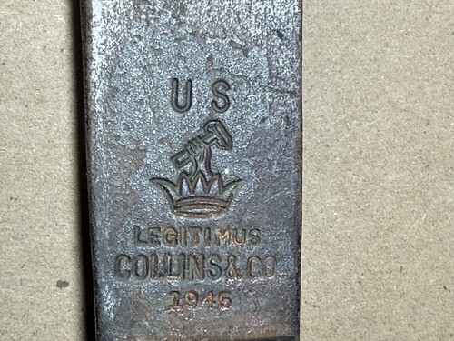 Vintage LEGITIMUS COLLINS & CO. Machete WWII 1945 - USED
