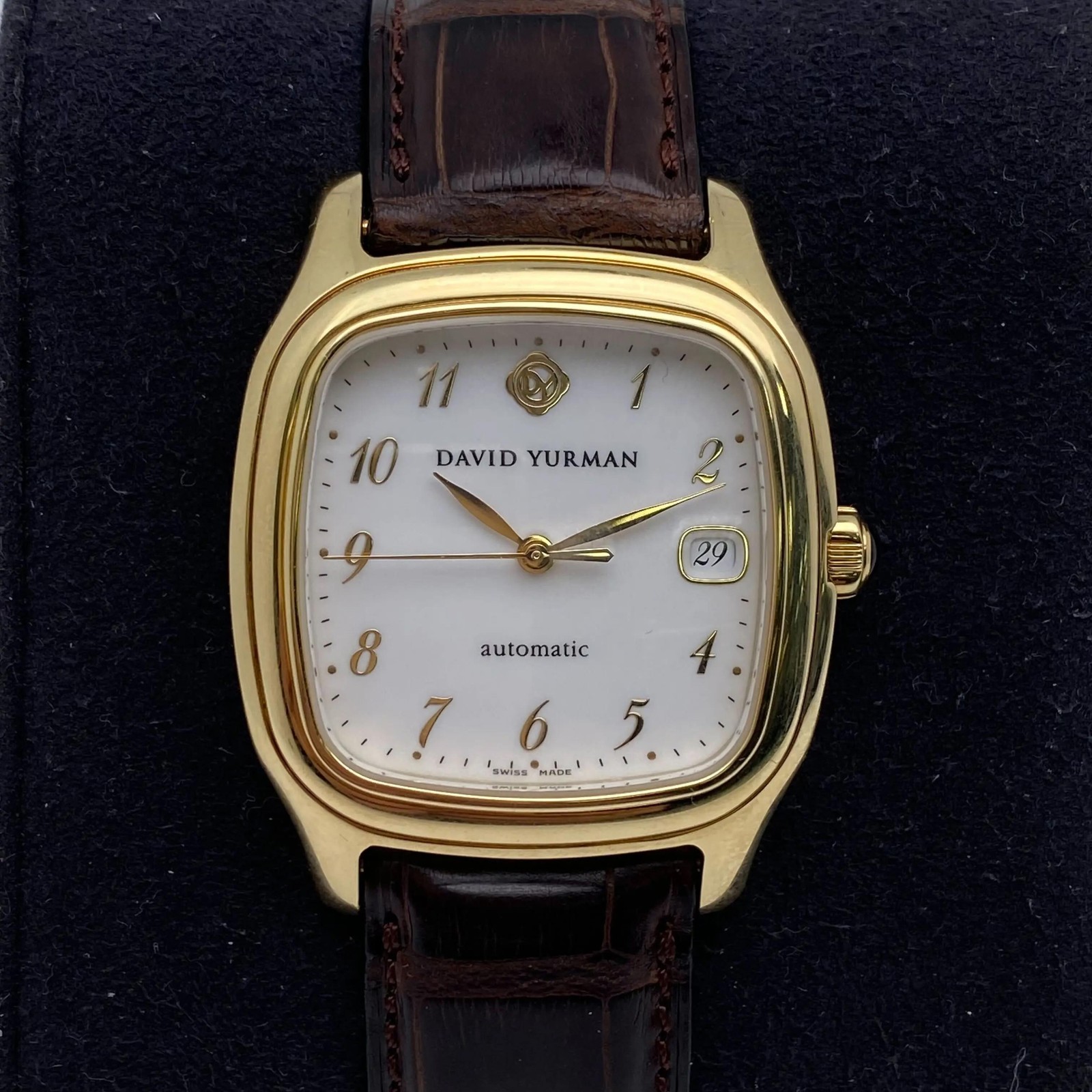 David Yurman Thoroughbred 18K Yellow Gold White Dial Mens Watch T301-L88